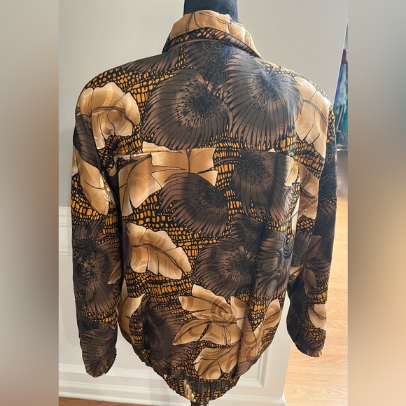 Vintage Adam Douglass 100% Silk Bomber Jacket - Picture 5 of 6